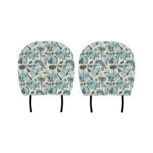 Dragonfly Butterfly Plants insect flower vintage s Car Headrest Cover