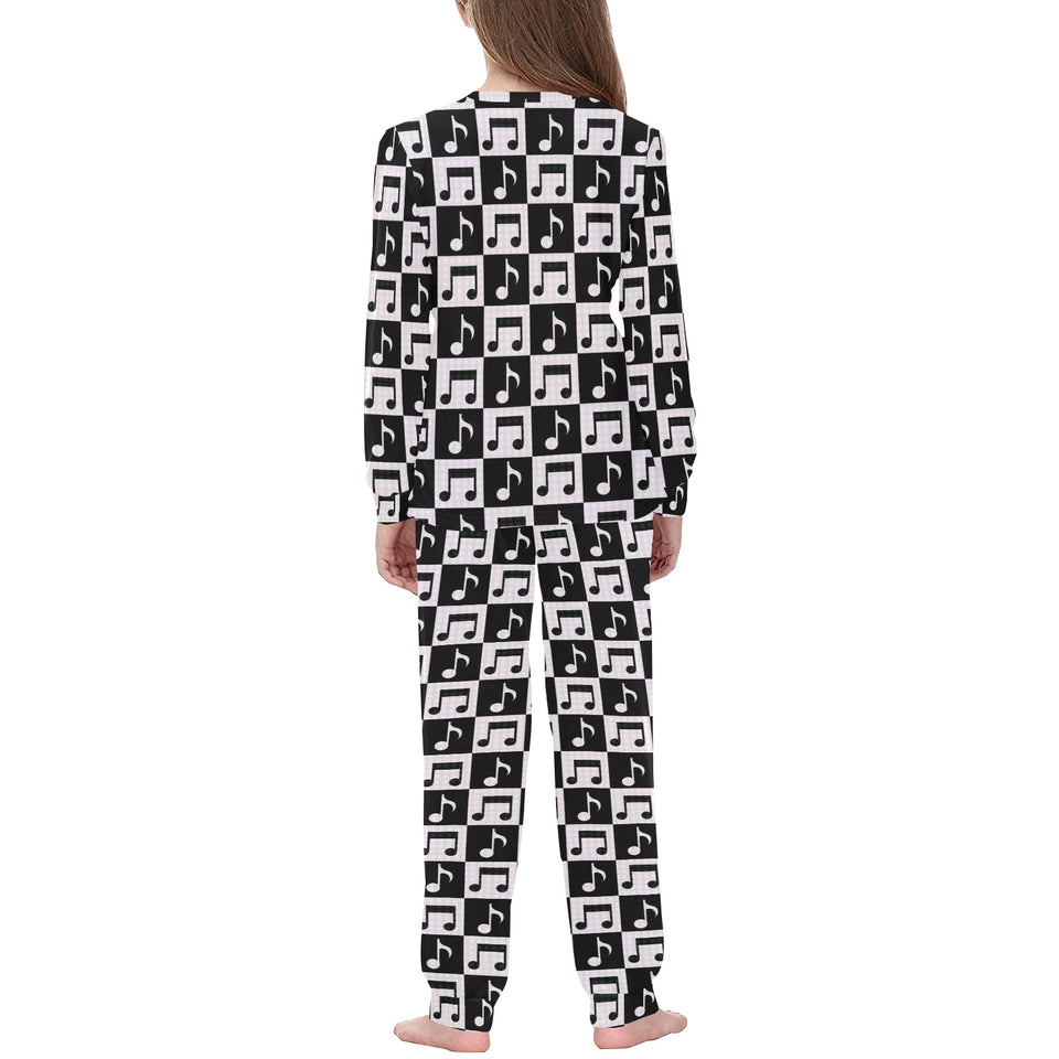 Music Notes Pattern Print Design 01 Kids' Boys' Girls' All Over Print Pajama Set