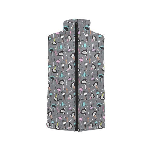 Ostrich Pattern Print Design 01 Men's Padded Vest