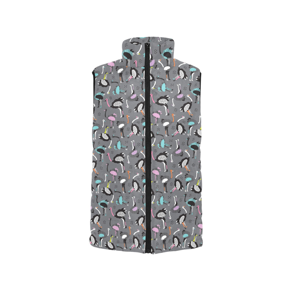 Ostrich Pattern Print Design 01 Men's Padded Vest