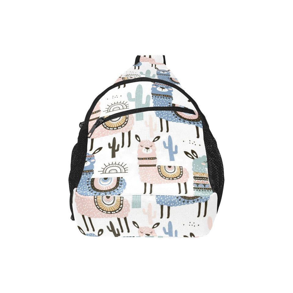 lama Alpaca cactus hand drawn pattern All Over Print Chest Bag