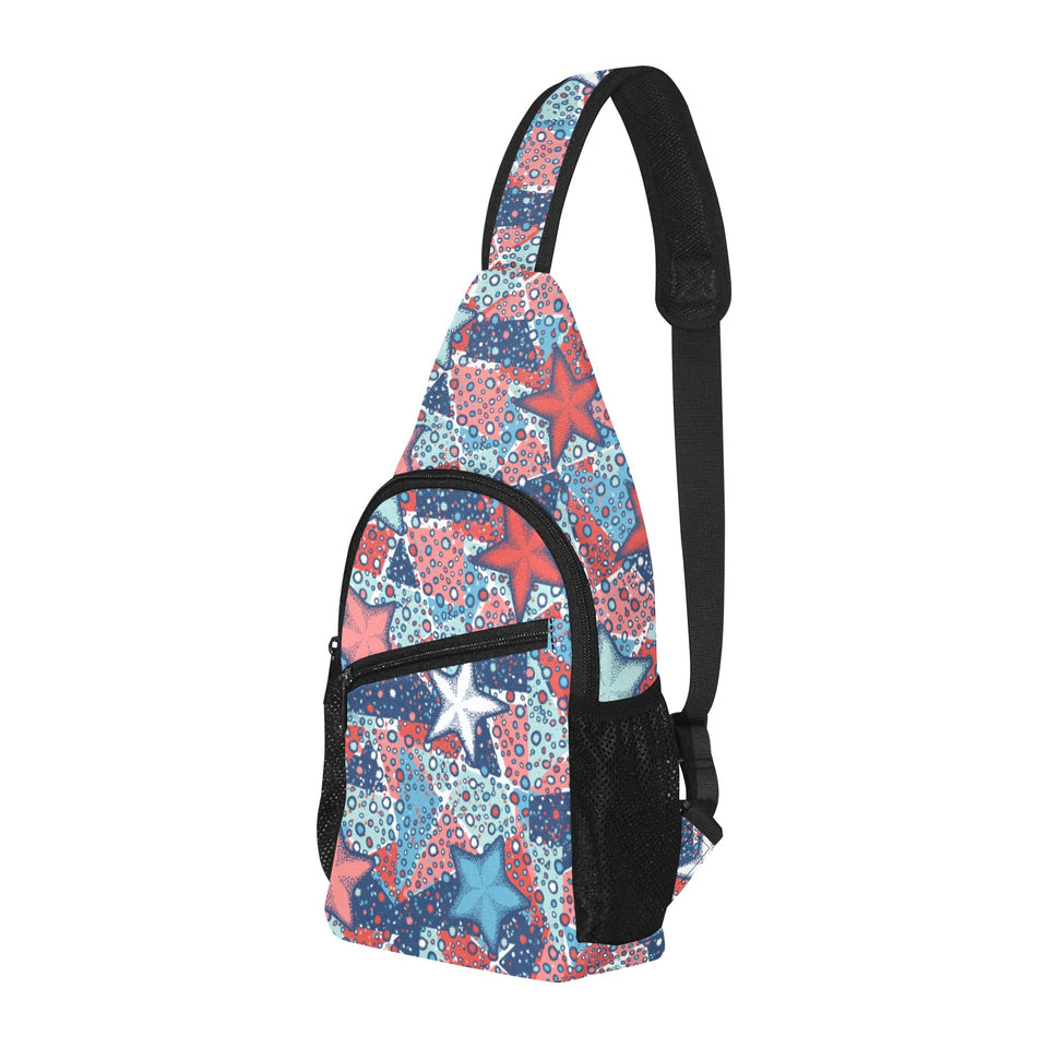 Hand drawn colorful starfish All Over Print Chest Bag