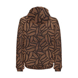 coffee bean pattern Men's Padded Hooded Jacket