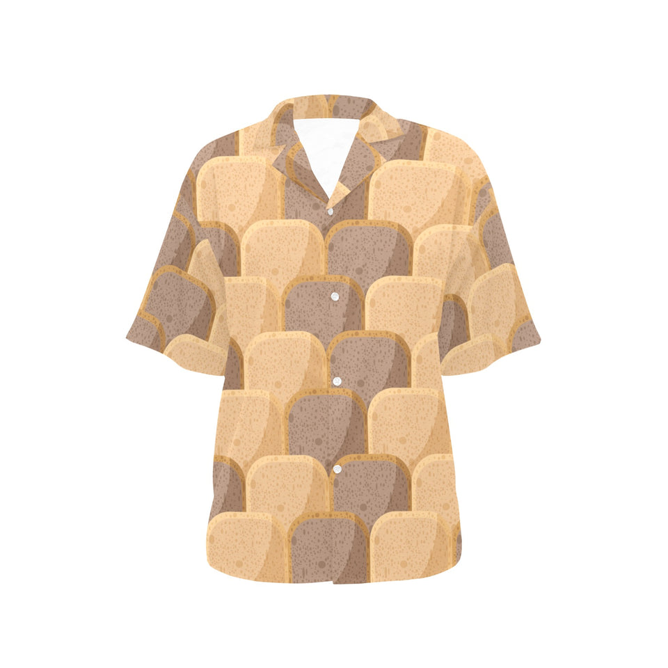 Bread Toast Pattern Print Design 04 Women's All Over Print Hawaiian Shirt