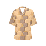 Bread Toast Pattern Print Design 04 Women's All Over Print Hawaiian Shirt