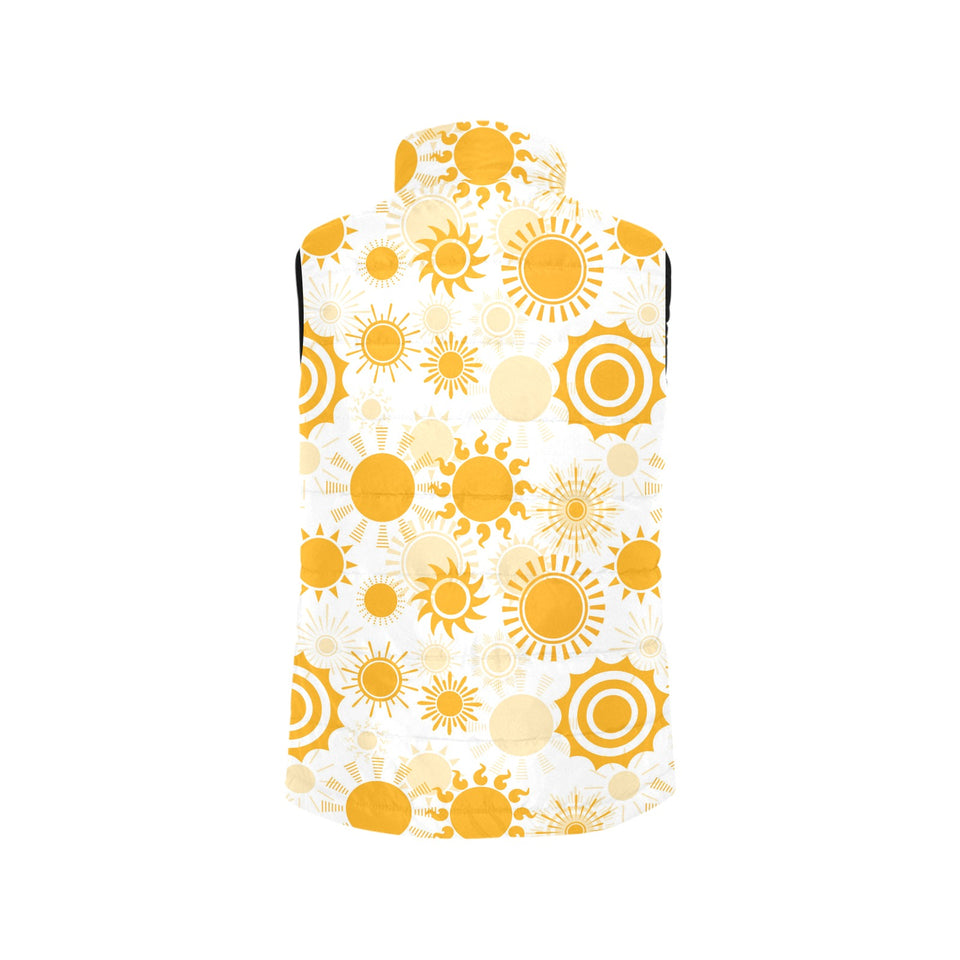 Sun design pattern Women's Padded Vest