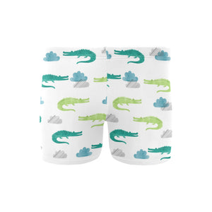 watercolor crocodile pattern Men's Swimming Trunks