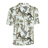 Monkey sloth lemur palm trees pattern Men's All Over Print Polo Shirt