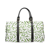Hand drawn sketch style green Chili peppers patter Travel Bag