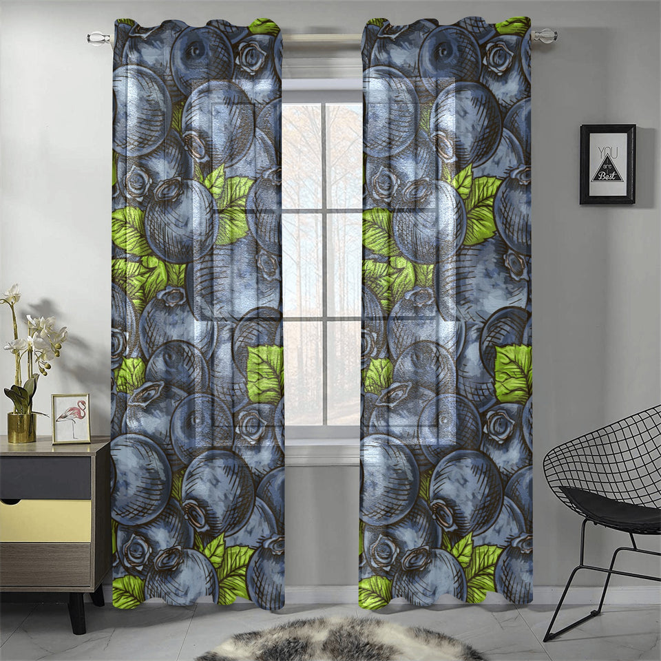blueberry pattern Gauze Curtain