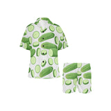 cucumber whole slices pattern Women's V-Neck Short Pajama Set