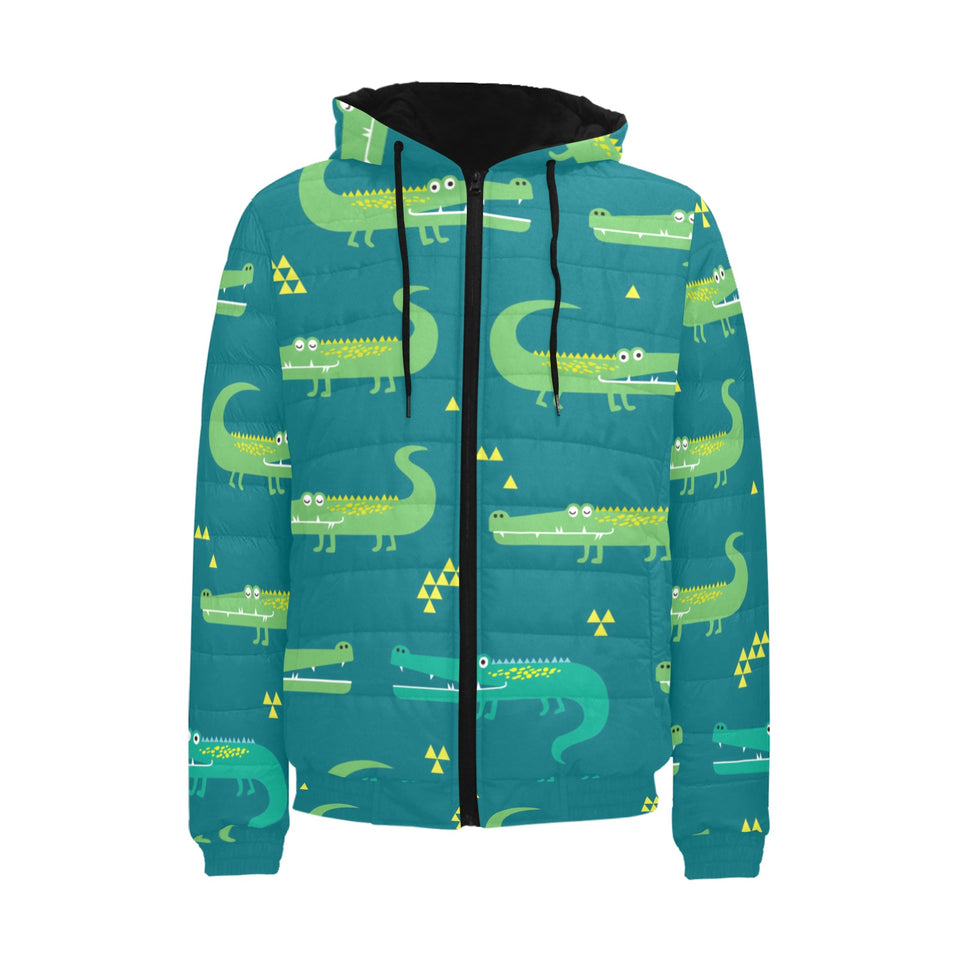 Crocodile pattern Men's Padded Hooded Jacket