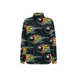 Bowling balls flame pattern Women's Long Sleeve Polo Shirt