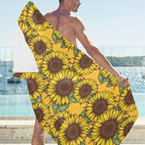 Sunflower pattern Beach Towel