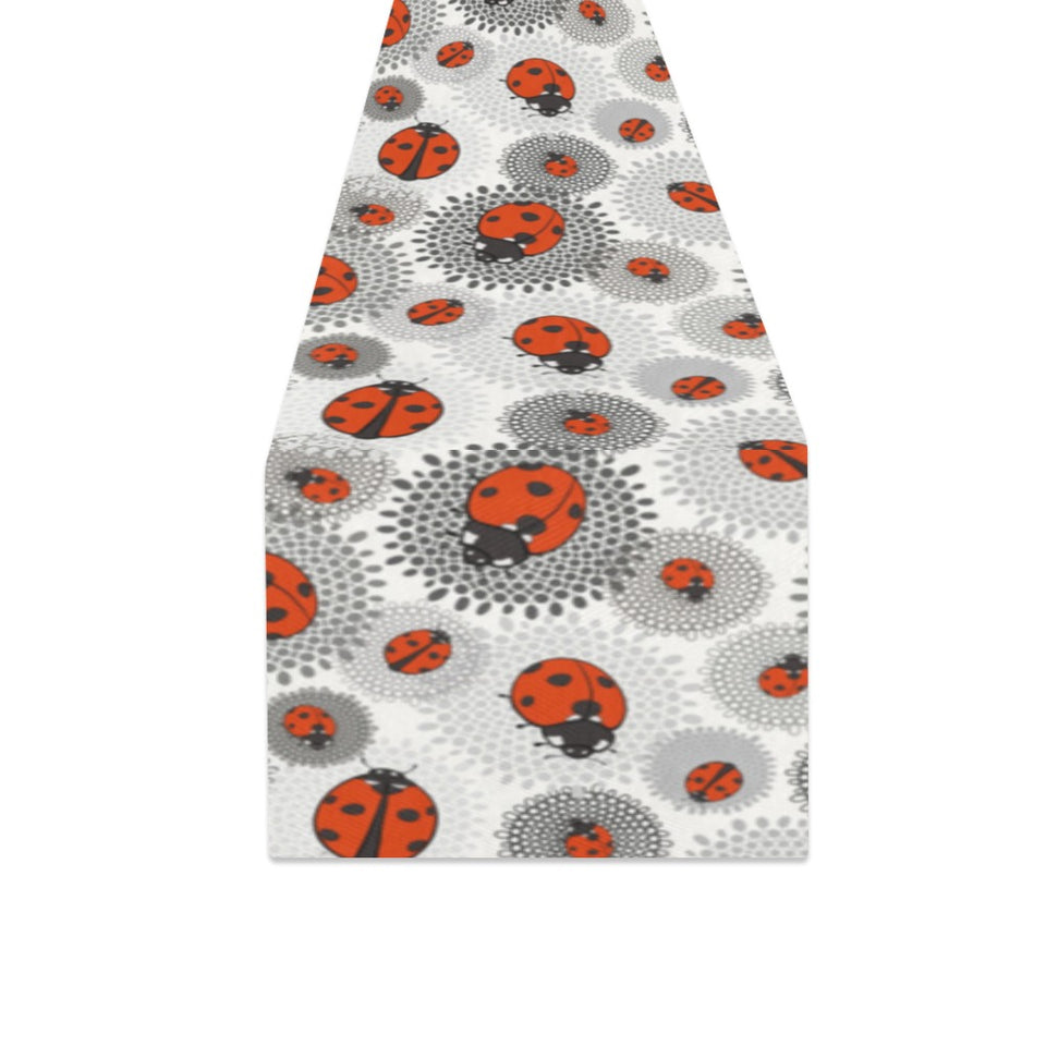 Ladybug Pattern Print Design 05 Table Runner