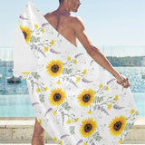 beautiful sunflowers pattern Beach Towel
