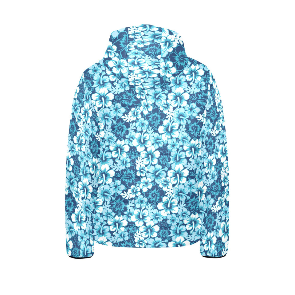 Hibiscus Pattern Print Design 03 Kids' Boys' Girls' Padded Hooded Jacket