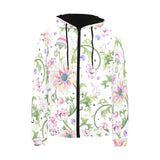 Beautiful pink lotus waterlily leaves pattern Men's Padded Hooded Jacket