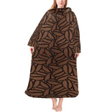 coffee bean pattern Blanket Robe with Sleeves