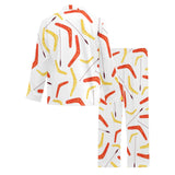 Waterclor boomerang Australian aboriginal ornament Men's Long Pajama Set