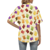 Bread Toast Pattern Print Design 02 Women's All Over Print Hawaiian Shirt