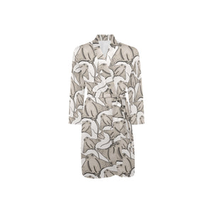 Stingray Pattern Print Design 05 Men's Long Sleeve Belted Night Robe