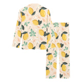 lemon flower leave pattern Women's Long Pajama Set