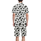 Cow skin pattern Men's V-Neck Short Pajama Set
