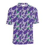 Eggplant Pattern Print Design 03 Men's All Over Print Polo Shirt
