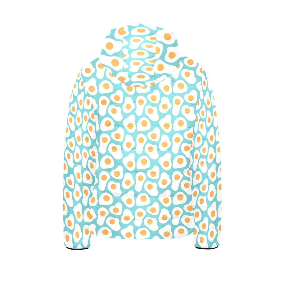 Fried Eggs Pattern Print Design 04 Kids' Boys' Girls' Padded Hooded Jacket