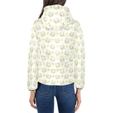 Cute cartoon frog baby pattern Women's Padded Hooded Jacket