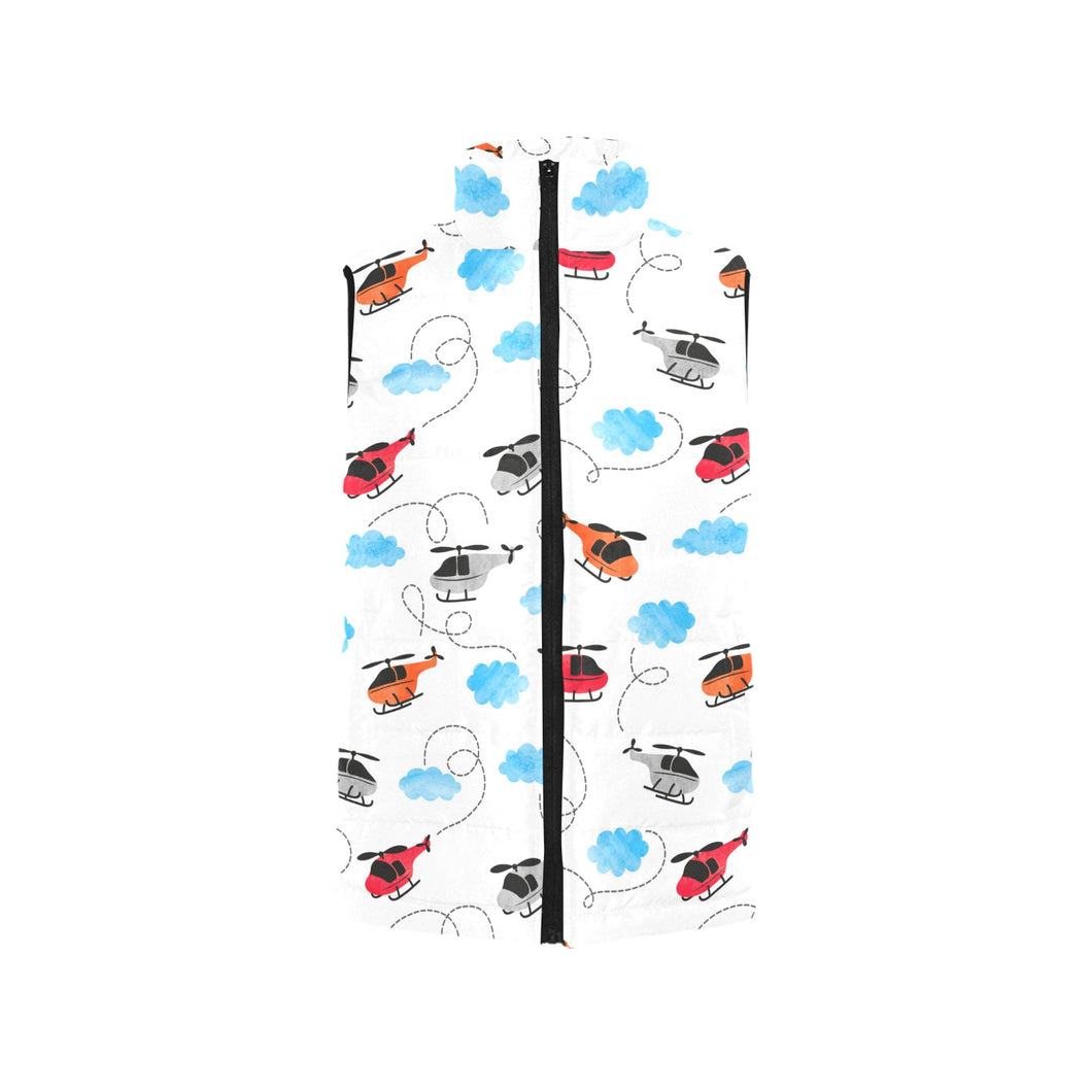 Watercolor helicopter cloud pattern Men's Padded Vest