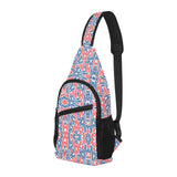 Blue Red Eiffel Tower Pattern Print Design 02 All Over Print Chest Bag