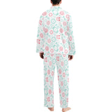 Clock time pattern blackground Men's Long Pajama Set