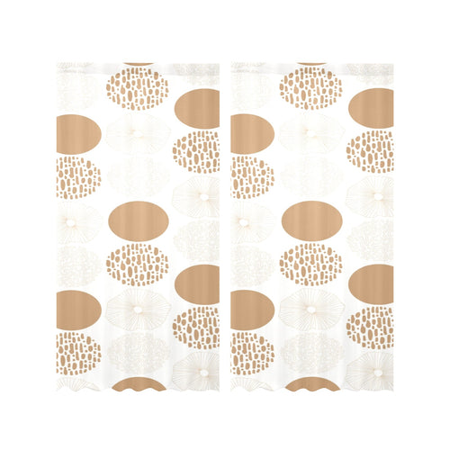 Gold Texture mushroom pattern Gauze Curtain