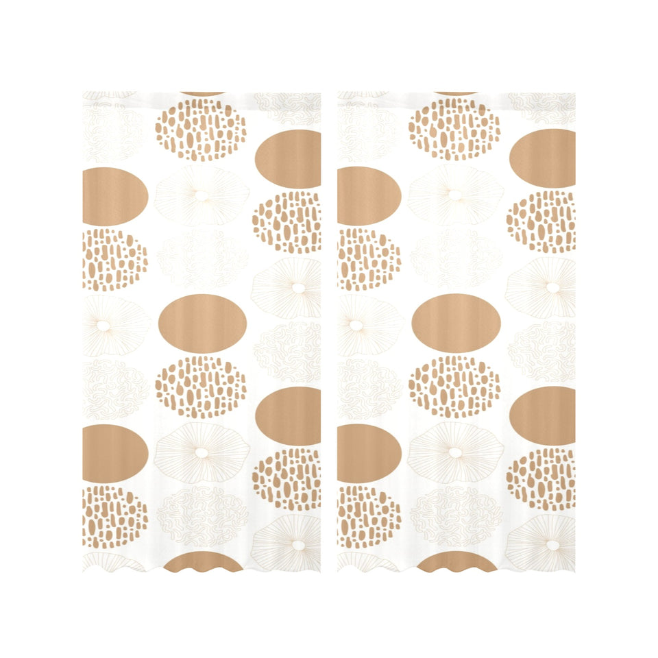 Gold Texture mushroom pattern Gauze Curtain
