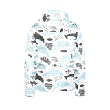 Cute dolphins Childish Style pattern Kids' Boys' Girls' Padded Hooded Jacket
