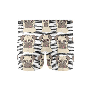 Happy pug pattern Men's Swimming Trunks
