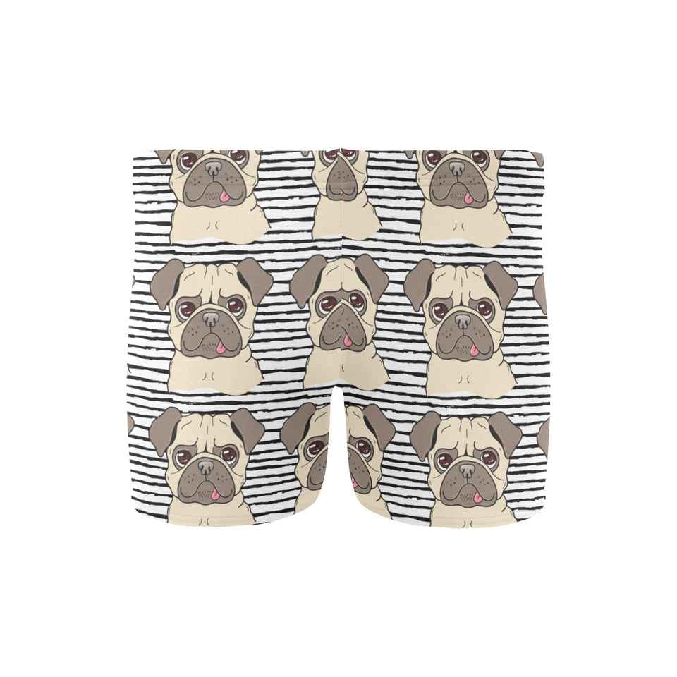 Happy pug pattern Men's Swimming Trunks