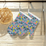 Colorful mushroom design pattern Heat Resistant Oven Mitts