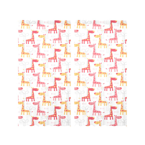 Giraffe Pattern Print Design 03 Gauze Curtain