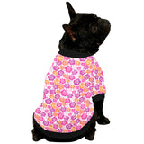 Hibiscus Pattern Print Design 01 All Over Print Pet Dog Round Neck Fuzzy Shirt