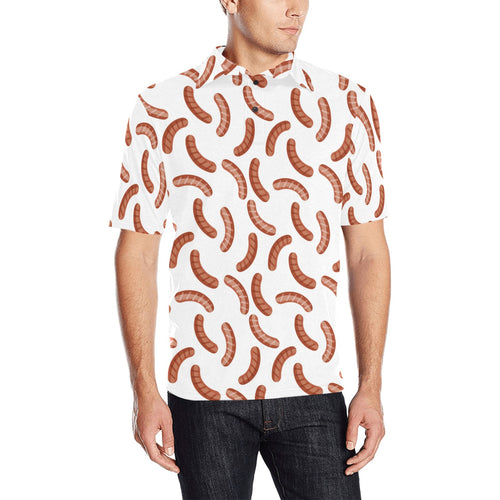 Sausage Pattern Print Design 04 Men's All Over Print Polo Shirt