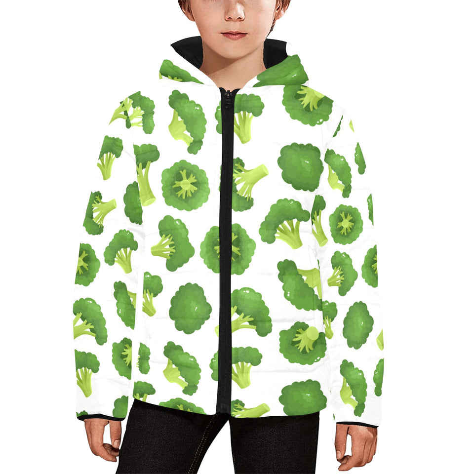 Cute broccoli pattern Kids' Boys' Girls' Padded Hooded Jacket