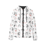 Hedgehog Pattern Print Design 02 Women's Padded Hooded Jacket