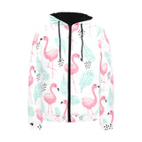 Cute flamingo pattern Men's Padded Hooded Jacket