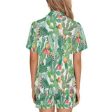 Cactus design pattern copy Women's V-Neck Short Pajama Set
