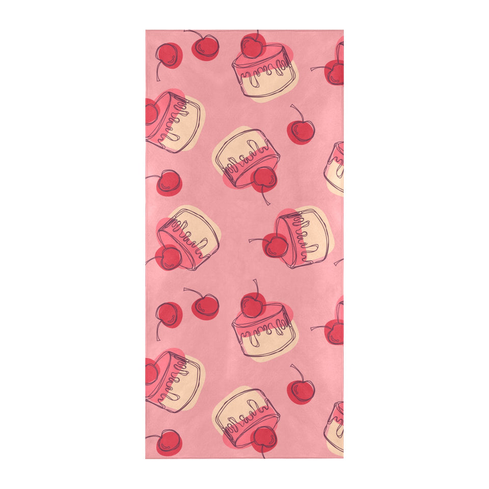 Cake cherry pattern Beach Towel