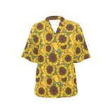 Sunflower pattern Women's All Over Print Hawaiian Shirt