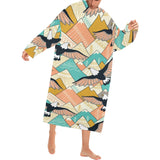 Eagle Pattern Print Design 02 Blanket Robe with Sleeves